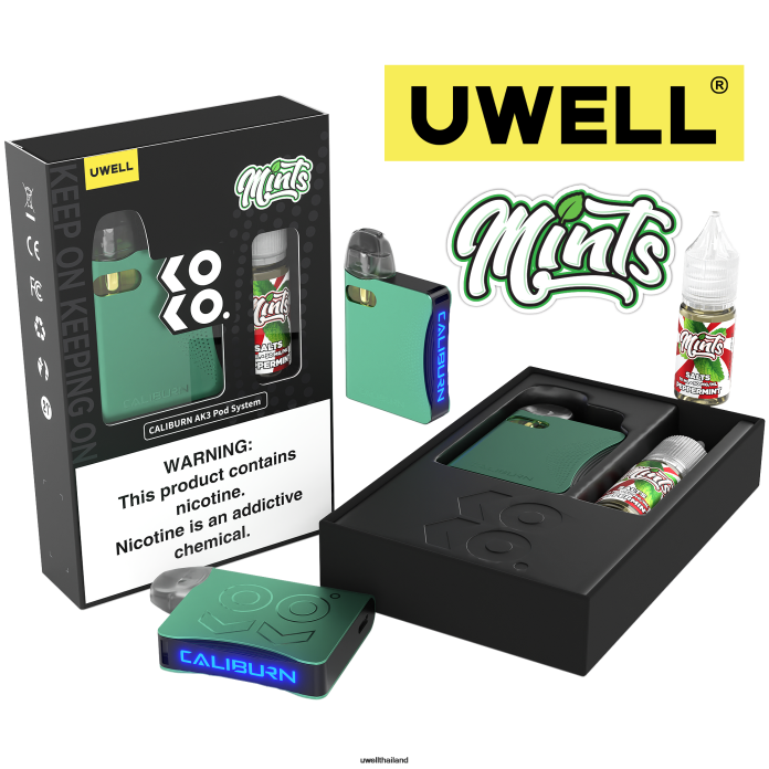 UWELL CALIBURN AK3 ชุด + a3s 0.8ohm พ็อด (x2) + daddy's vapour 10ml เกลือ 50 มก. VPTB241 crl: สีชมพู/flv: น้ำมะนาวพันช์สีชมพู 50มก - UWELL Vape Kit