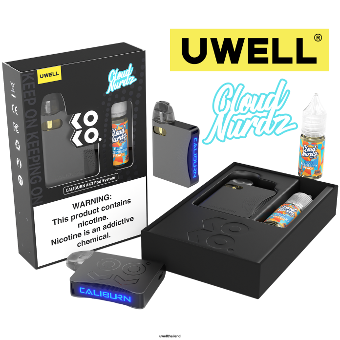 UWELL CALIBURN AK3 ชุด + a3s 0.8ohm พ็อด (x2) + daddy's vapour 10ml เกลือ 50 มก. VPTB241 crl: สีชมพู/flv: น้ำมะนาวพันช์สีชมพู 50มก - UWELL Vape Kit