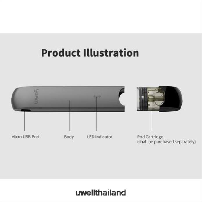 UWELL YEARN อุปกรณ์พ็อด (ไม่รวมพ็อด) VPTB256 สีเทา - UWELL Best Vape